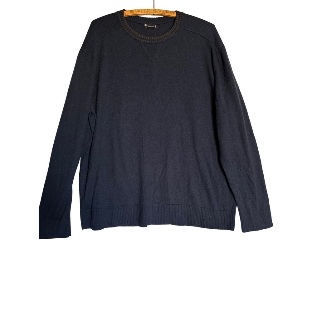 Smartwool Mens L/XL Navy Blue Crew Neck‎ Merino Wool Blend Sweater Heritage